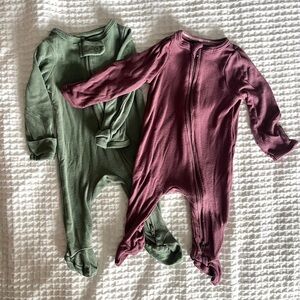 Cloud Island Set of 2 Newborn Footie Pajamas